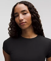 Modal-Silk Asymmetrical-Hem T-Shirt | Women's Short Sleeve Shirts & Tee's