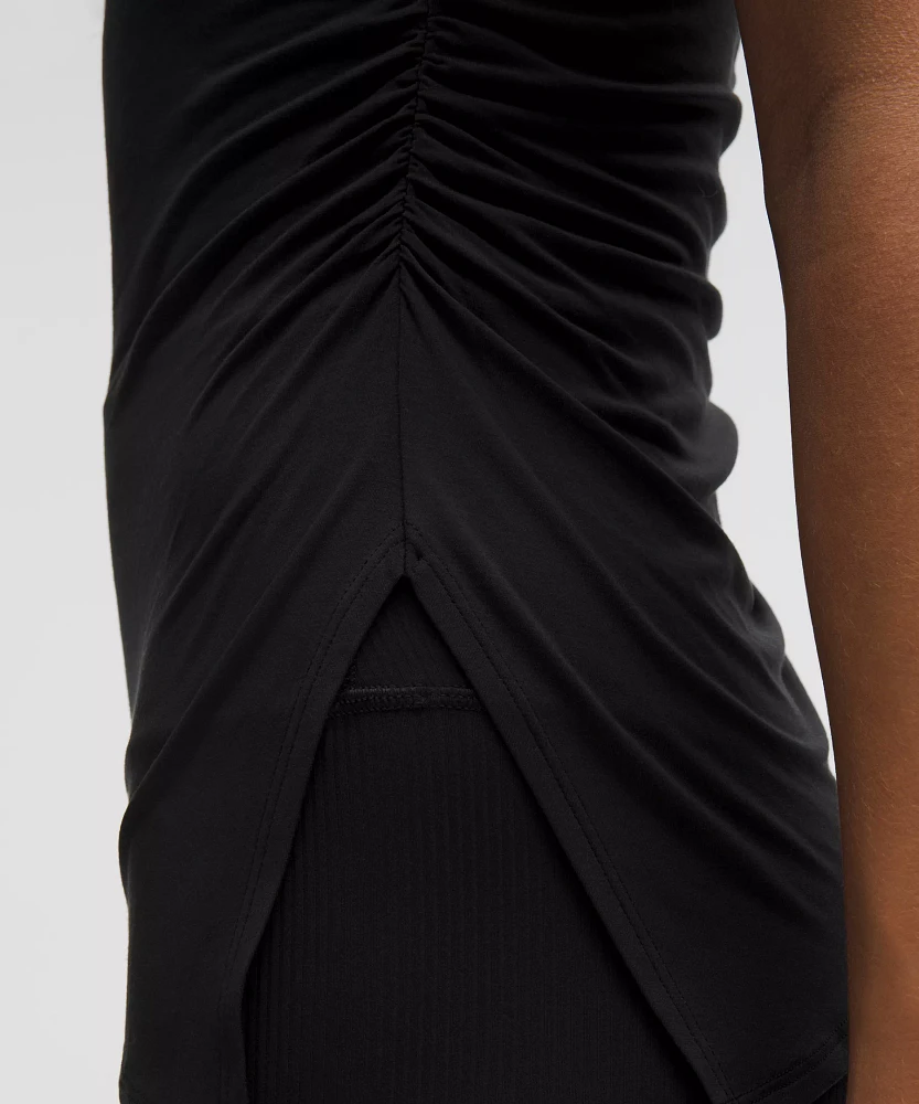 Modal-Silk Asymmetrical-Hem T-Shirt | Women's Short Sleeve Shirts & Tee's