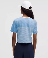 Seamless Classic-Fit Mariner Stripe Cropped T-Shirt | Women's Short Sleeve Shirts & Tee's
