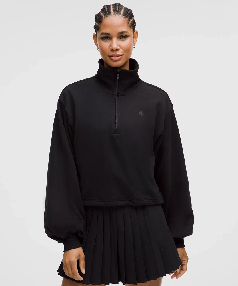 Cotton Terry Tennis Half Zip | Women's Hoodies & Sweatshirts