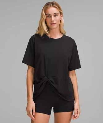 Twist-Front Oversized T-Shirt | Women's Short Sleeve Shirts & Tee's