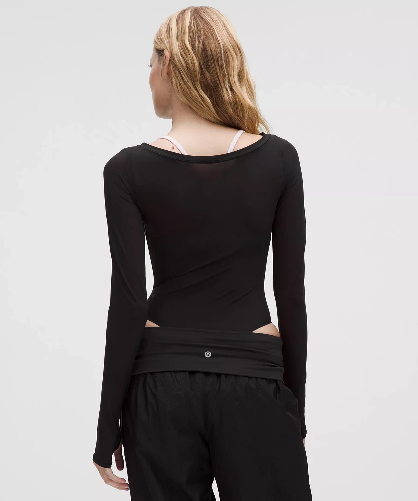 Wundermost Ultra-Soft Nulu Mesh Boatneck Long-Sleeve Bodysuit | Women's Bodysuits