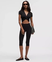 Modal-Silk Twist-Front Cropped T-Shirt | Women's Short Sleeve Shirts & Tee's