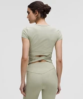 All It Takes Back-Twist Ribbed Short-Sleeve Shirt | Women's Short Sleeve Shirts & Tee's