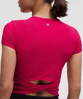 All It Takes Back-Twist Ribbed Short-Sleeve Shirt | Women's Short Sleeve Shirts & Tee's
