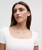 Wunder Under SmoothCover Square-Neck T-Shirt | Women's Short Sleeve Shirts & Tee's