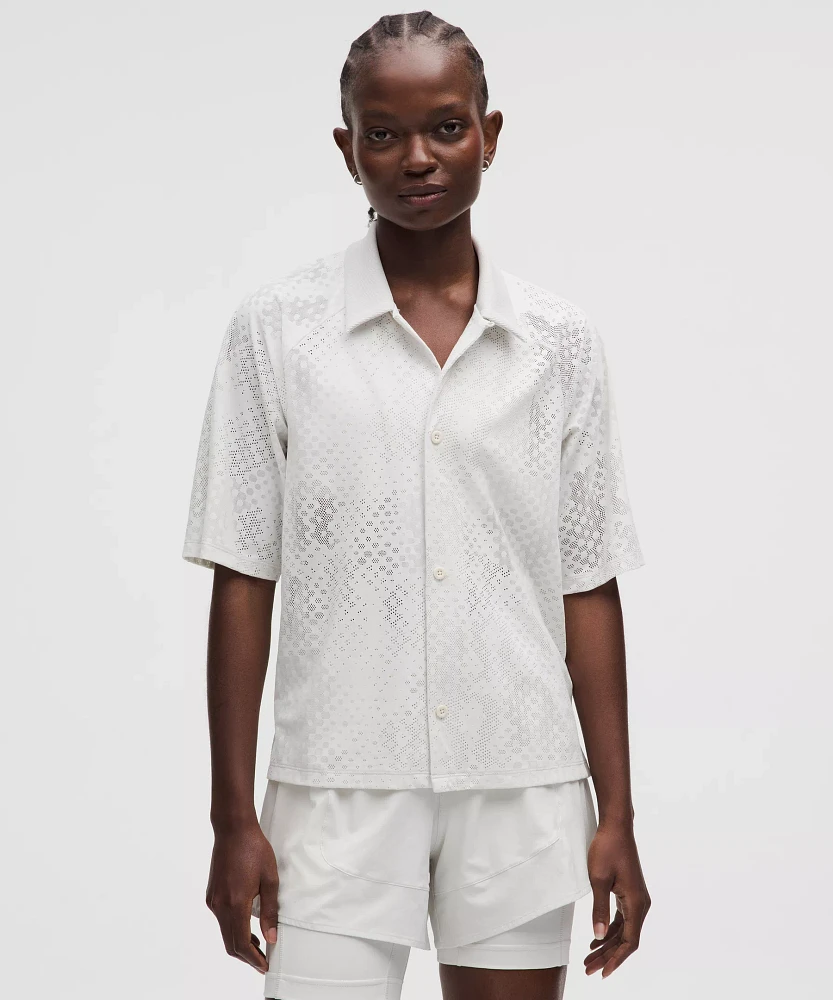 Women's Jacquard-Mesh Short-Sleeve Shirt *SLNSH Collection | Short Sleeve Shirts & Tee's