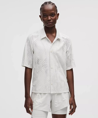 Women's Jacquard-Mesh Short-Sleeve Shirt *SLNSH Collection | Short Sleeve Shirts & Tee's