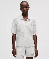 Women's Jacquard-Mesh Short-Sleeve Shirt *SLNSH Collection | Short Sleeve Shirts & Tee's
