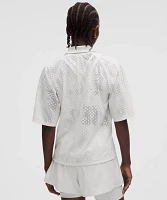 Women's Jacquard-Mesh Short-Sleeve Shirt *SLNSH Collection | Short Sleeve Shirts & Tee's