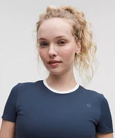 Tight-Fit Cropped Shelf-Bra T-Shirt *Medium Support, B/C Cup | Women's Short Sleeve Shirts & Tee's