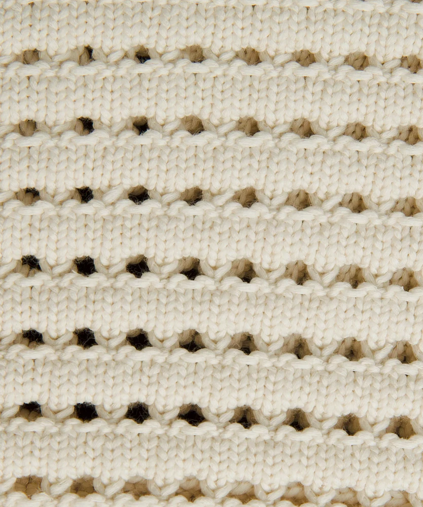 Cotton Crochet Mesh Relaxed-Fit Cardigan | Women's Sweaters