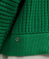 Cotton Crochet Mesh Relaxed-Fit Cardigan | Women's Sweaters