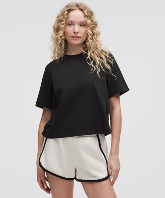 Cotton Jersey Stitch-Detail T-Shirt | Women's Short Sleeve Shirts & Tee's