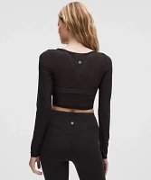 Mesh Wrap-Front Long-Sleeve Shirt | Women's Long Sleeve Shirts