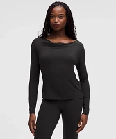 Modal-Silk Cowl-Neck Long-Sleeve Shirt | Women's Long Sleeve Shirts