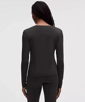 Modal-Silk Cowl-Neck Long-Sleeve Shirt | Women's Long Sleeve Shirts