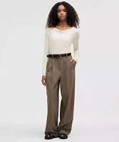 Modal-Silk Cowl-Neck Long-Sleeve Shirt | Women's Long Sleeve Shirts