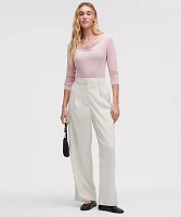 Modal-Silk Cowl-Neck Long-Sleeve Shirt | Women's Long Sleeve Shirts