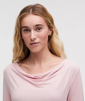 Modal-Silk Cowl-Neck Long-Sleeve Shirt | Women's Long Sleeve Shirts