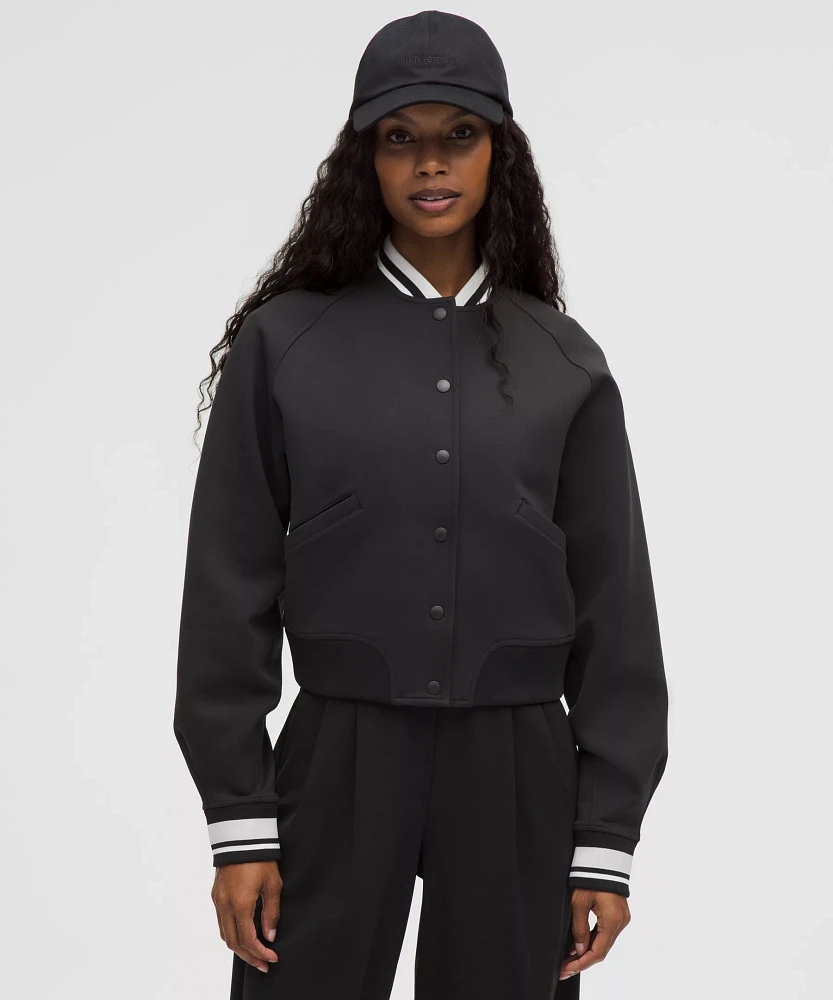 Snap-Front Collegiate Jacket | Women's Coats & Jackets