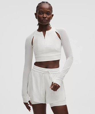 Mesh Cropped Long-Sleeve Shirt *SLNSH Collection | Women's Long Sleeve Shirts