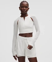 Mesh Cropped Long-Sleeve Shirt *SLNSH Collection | Women's Long Sleeve Shirts