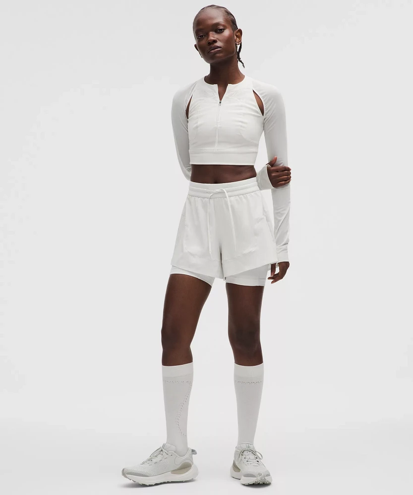 Mesh Cropped Long-Sleeve Shirt *SLNSH Collection | Women's Long Sleeve Shirts