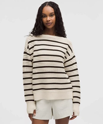 Cotton Crochet Pullover | Women's Sweaters