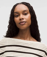 Cotton Crochet Pullover | Women's Sweaters