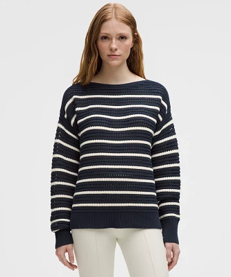 Cotton Crochet Pullover | Women's Sweaters