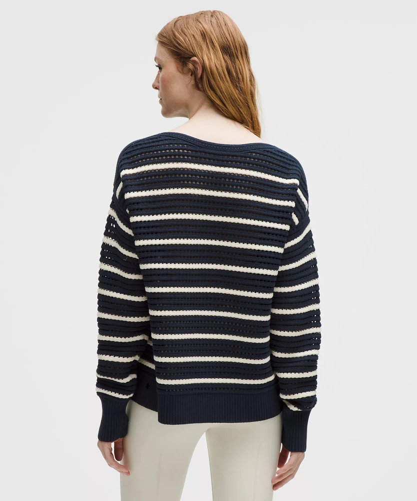 Cotton Crochet Pullover | Women's Sweaters