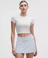 Swiftly Pointelle Cropped Short-Sleeve Shirt | Women's Short Sleeve Shirts & Tee's