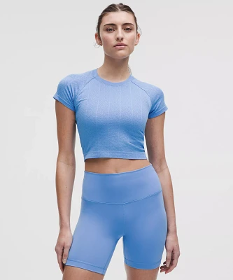 Swiftly Pointelle Cropped Short-Sleeve Shirt | Women's Short Sleeve Shirts & Tee's