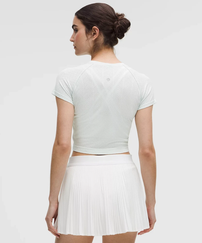 Swiftly Pointelle Cropped Short-Sleeve Shirt | Women's Short Sleeve Shirts & Tee's