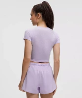 Swiftly Pointelle Cropped Short-Sleeve Shirt | Women's Short Sleeve Shirts & Tee's