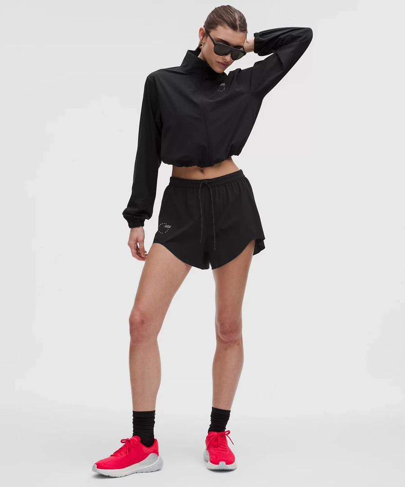 Mile Maker Run Crew Graphic Cinch-Hem Jacket | Women's Coats & Jackets