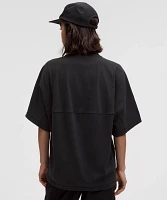 Cotton Jersey Oversized Stitch-Detail T-Shirt | Women's Short Sleeve Shirts & Tee's