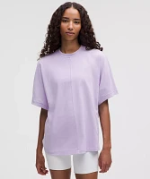 Cotton Jersey Oversized Stitch-Detail T-Shirt | Women's Short Sleeve Shirts & Tee's
