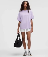 Cotton Jersey Oversized Stitch-Detail T-Shirt | Women's Short Sleeve Shirts & Tee's