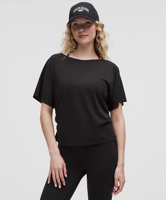 Organic Cotton Ruched-Sides T-Shirt | Women's Short Sleeve Shirts & Tee's