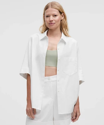 LuluLinen Relaxed Button-Up | Women's Short Sleeve Shirts & Tee's
