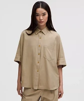LuluLinen Relaxed Button-Up | Women's Short Sleeve Shirts & Tee's