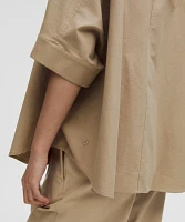 LuluLinen Relaxed Button-Up | Women's Short Sleeve Shirts & Tee's