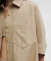 LuluLinen Relaxed Button-Up | Women's Short Sleeve Shirts & Tee's