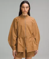 Cinch-Waist Stretch Shirt Jacket | Women's Coats & Jackets