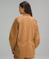 Cinch-Waist Stretch Shirt Jacket | Women's Coats & Jackets