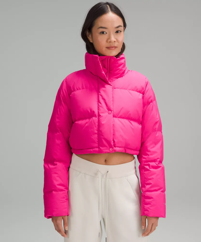 NEW Women Lululemon Wunder Puff Jacket Wool Heathered Light Chrome Size 12