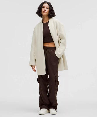 Relaxed-Fit Zip-Front Wool Coat | Women's Coats & Jackets