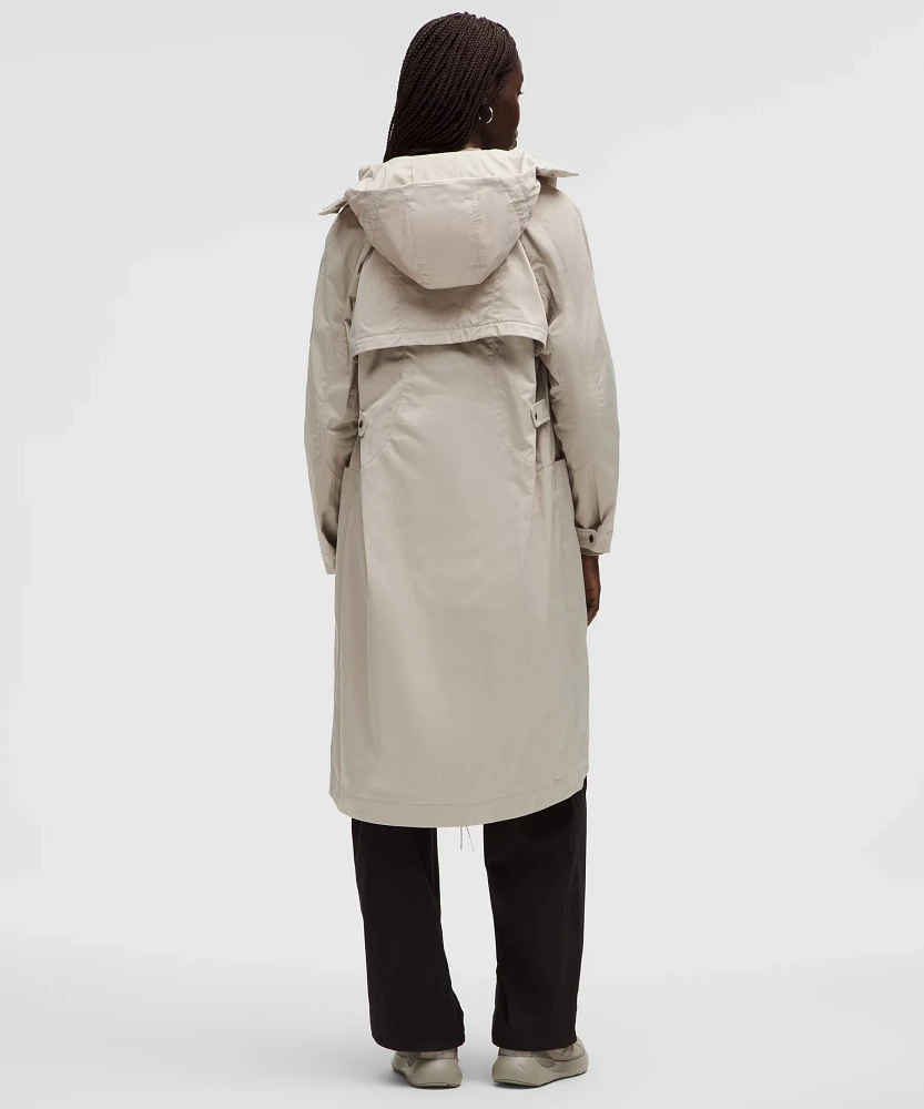 Taffeta Removable-Hood Long Jacket *SLNSH Collection | Women's Coats & Jackets